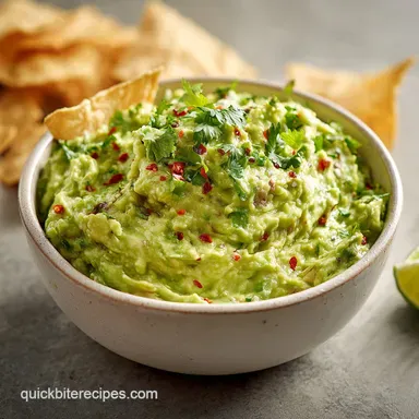10 Minute Homemade Guacamole Recipe with Cilantro and Lime Recipe Card