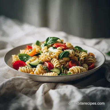 Cold Pasta Salad Recipe for Meal Prep with Italian Dressing (25m) Recipe Card