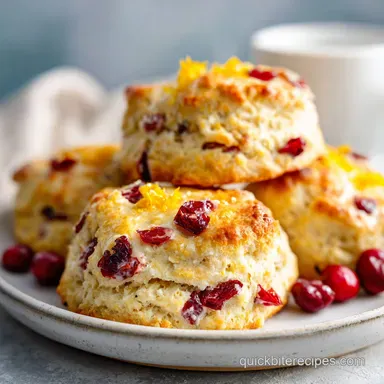 Cranberry Orange Sour Cream Scones in 40 Minutes: Tender Recipe Card