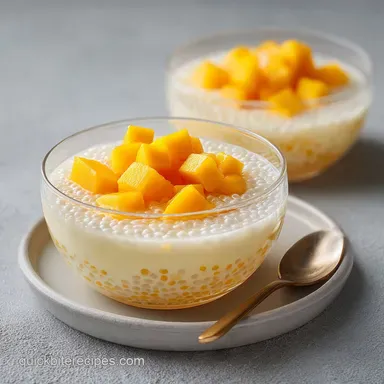 Creamy Mango Sago with Coconut Milk Recipe Card