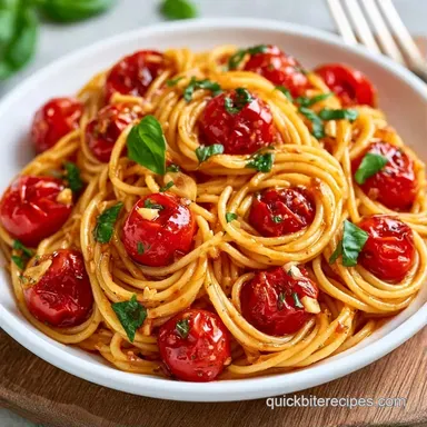 Easy Cherry Tomato Pasta Sauce in 30 Min Recipe Card