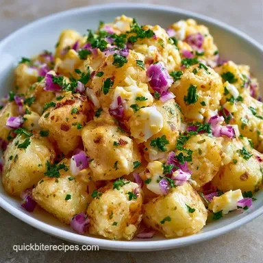 Easy Creamy Potato Salad for 6 Servings Recipe Card