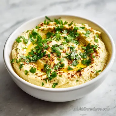 Easy Homemade Hummus Recipe for Parties: Creamy and Fluffy Dip Recipe Card