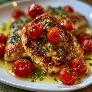 Garlic Butter Chicken with Cherry Tomatoes Recipe Card