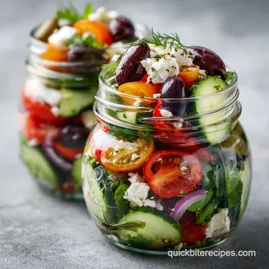 Healthy Mason Jar Salads for Work for 4 Servings Recipe Card