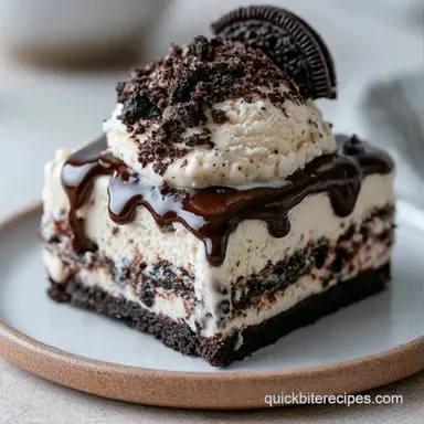 Homemade Ice Cream Cake with Oreo Crust Recipe Card