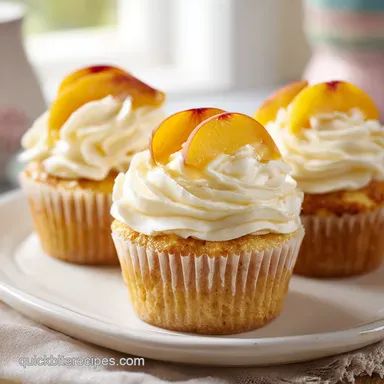 Honey Peach Cream Cheese Cupcakes: Tender Recipe Card