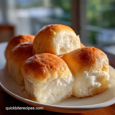 No Knead Sandwich Rolls: Fluffy Recipe Card