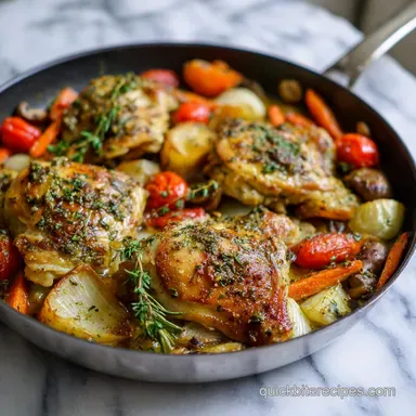 Quick One Pan Roasted Chicken and Veggies for 4 Servings