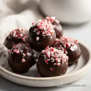 Peppermint Truffles with Dark Chocolate Recipe Card