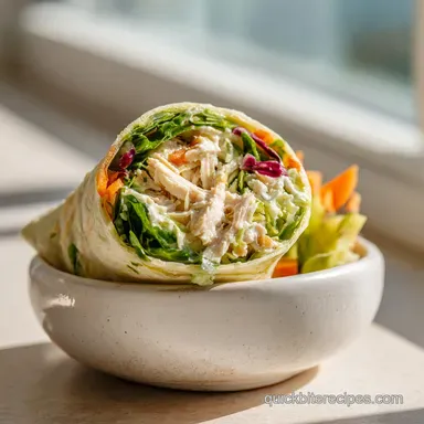 Quick 10 Minute Chicken Salad Wraps: Creamy High Protein Lunch Recipe Card