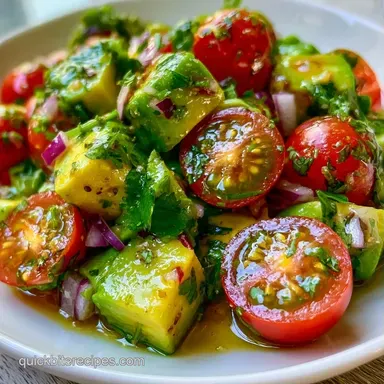 Avocado Cherry Tomato Salad in 10 Minutes Recipe Card