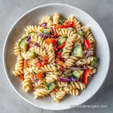 Quick Crunchy Pasta Salad: Air Fryer Recipe Card