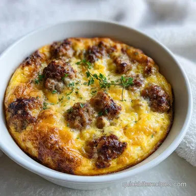 Sausage Waffle Casserole for 9 Servings Recipe Card