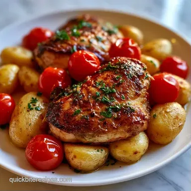 Chicken Cherry Tomatoes One Pan Recipe Card