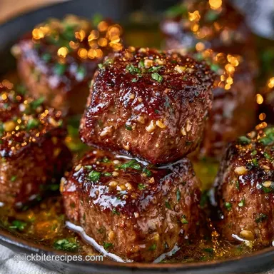 Simple Garlic Butter Steak Bites: Crispy Recipe Card