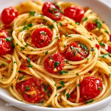 Simple Italian Cherry Tomato Pasta for 4 Recipe Card