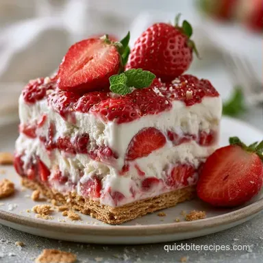Simple Strawberry Ice Cream Cake for 12 Recipe Card