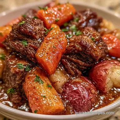 Slow Cooker Beef Stew with Red Potatoes Recipe Card
