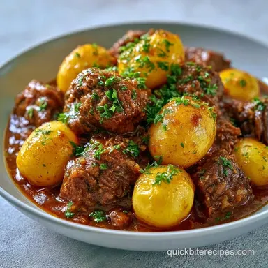 Meat and Potatoes for 6 Servings Recipe Card