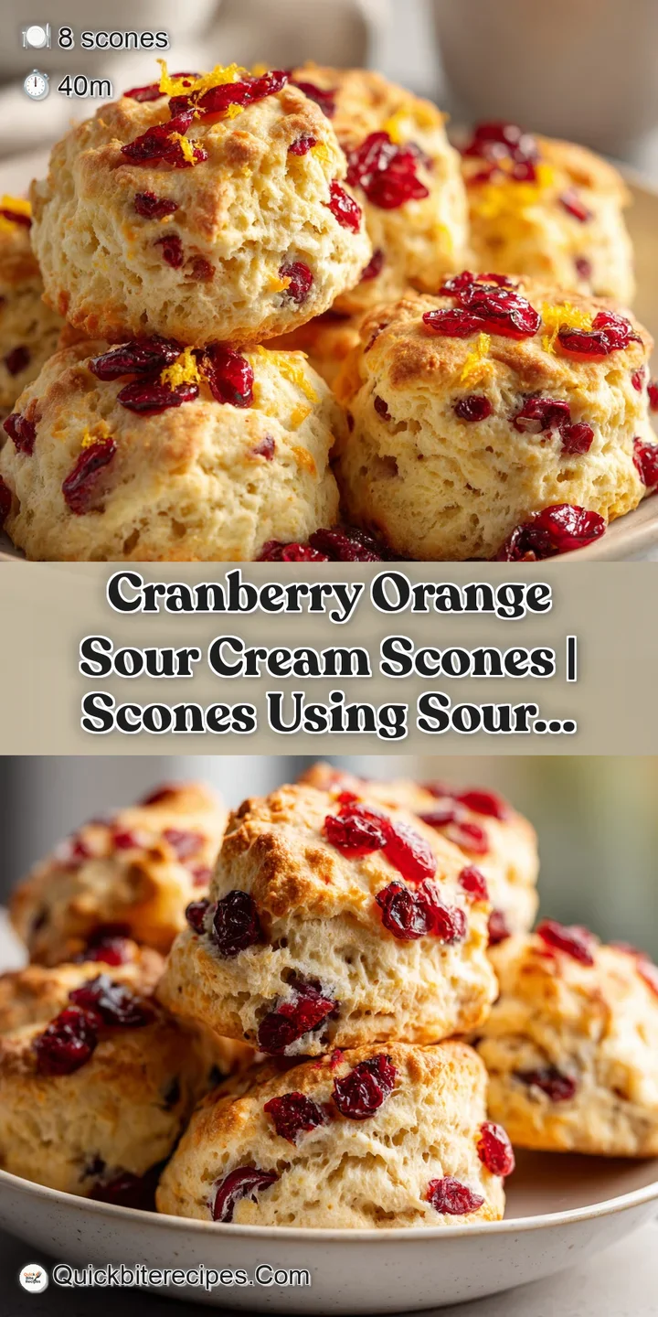 Close-up of a flaky, golden scone interior featuring juicy red cranberry pockets and tiny specks of orange zest.