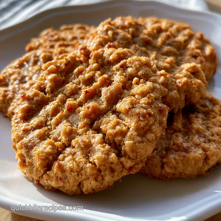 Soft tan cookies stacked on a white ceramic plate, accented by a sprinkle of crushed nuts and a linen napkin.