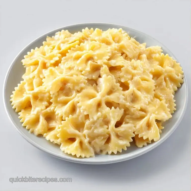 Creamy white pasta tossed with colorful vegetables in a minimalist ceramic bowl on a light oak wooden surface.