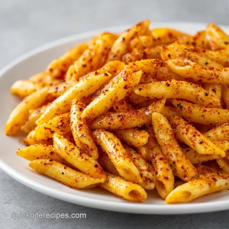 A scattering of toasted golden pasta pieces beside a creamy garlic dip, garnished with fresh chopped parsley.