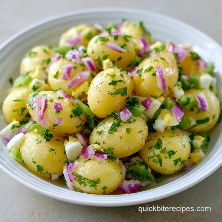 A chilled platter of creamy potatoes and crisp celery topped with fresh parsley and a dash of cracked black pepper.