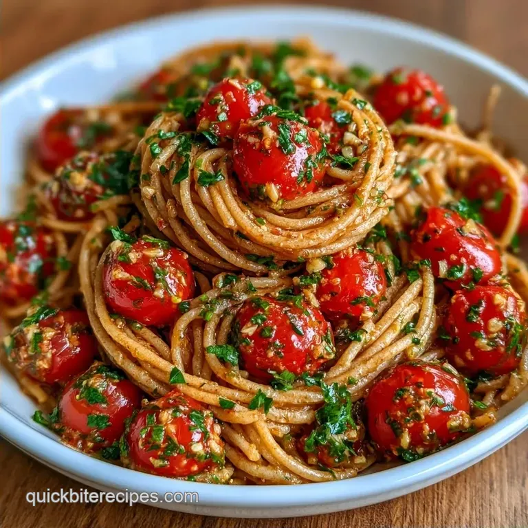 Healthy Vegetarian Cherry Tomato Pasta in 15 Minutes