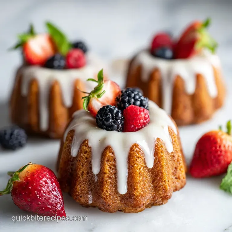 Mini Berry Bundt Cake with Cream Cheese Glaze