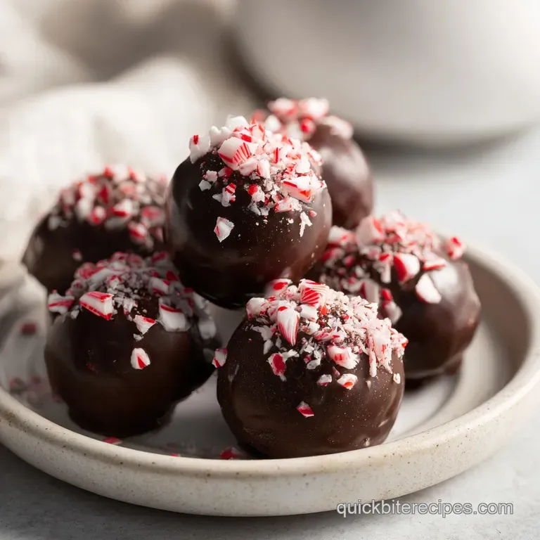 Glossy dark chocolate balls arranged on a slate platter with fresh mint leaves and a dusting of powdered sugar.