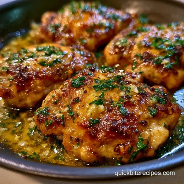 Two glistening chicken thighs paired with steamed asparagus and baby carrots on a minimalist slate gray platter.