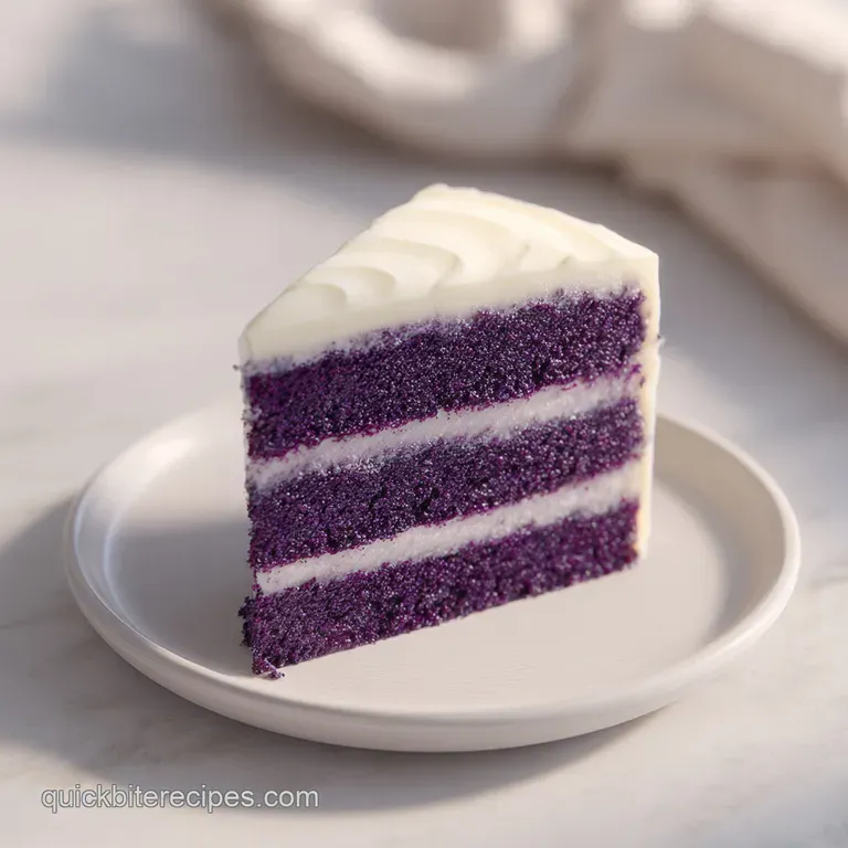 Royal Purple Velvet Cake with Creamy Vanilla Frosting