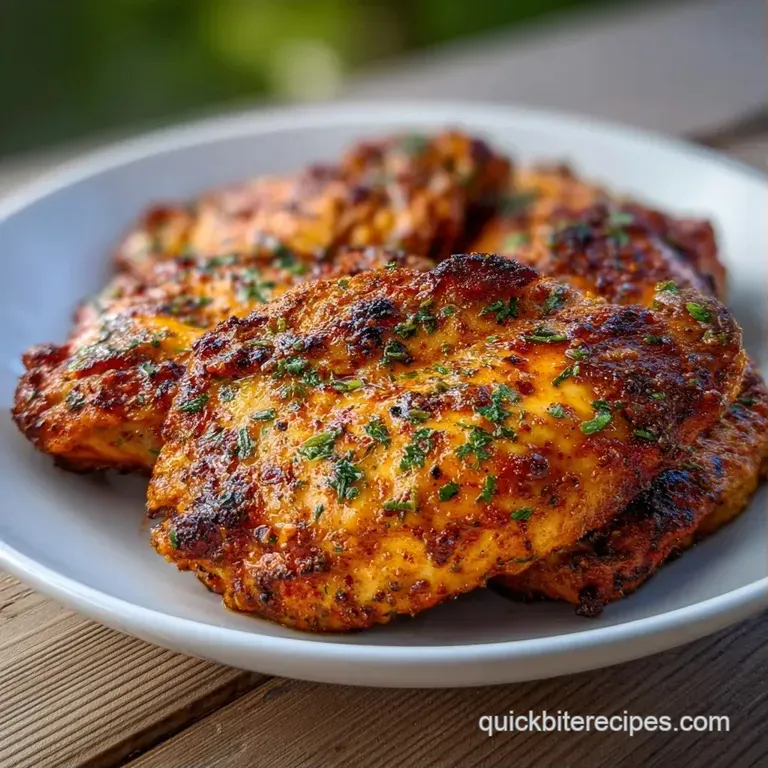 Juicy chicken thighs drizzled in a glossy brown reduction, plated with colorful roasted carrots and fresh parsley.