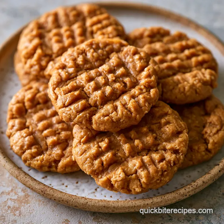 Three Ingredient Peanut Butter Cookies: Flourless and Chewy
